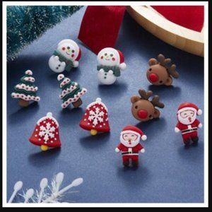 5 pairs of Christmas Cute Stud Earrings